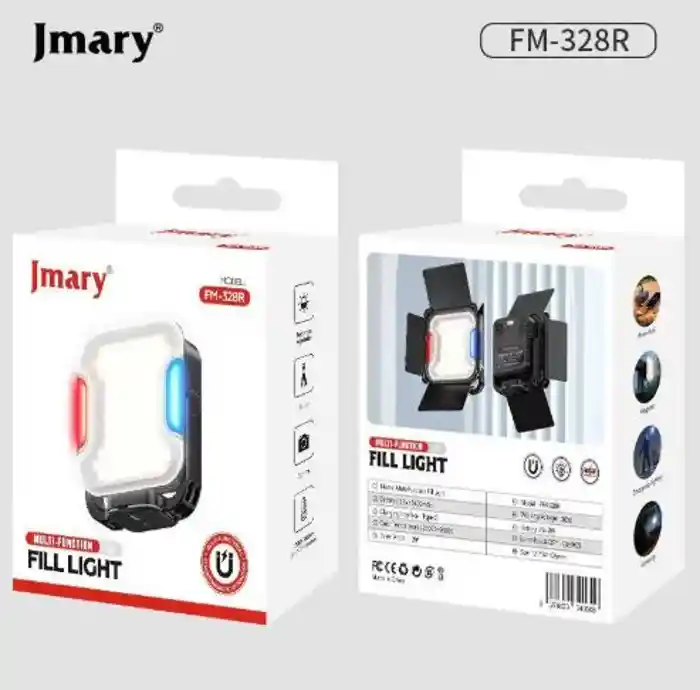 Jmary FM-328R Video Fill Multifuctional LED Flashlights with 5400mAh Battery Adjustable Color Temperature Outdoor Camping LED Light